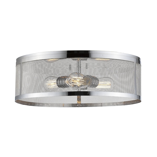 Z-Lite Meshsmith 3 Light Flush Mount, Chrome & Chrome 331F18-CH - main